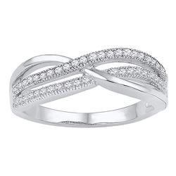 0.20 CTW Diamond Crossover Ring 10kt White Gold