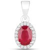 Image 1 : 1.04 ctw Ruby & White Diamond Pendant 14K White Gold