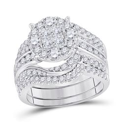 2.51 CTW Diamond Bridal Wedding Engagement Ring 14kt White Gold