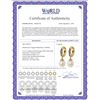 Image 2 : Genuine 9.3 ctw Amethyst & Pearl Earrings 14KT Yellow Gold