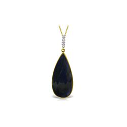 Genuine 21.08 ctw Sapphire & Diamond Necklace 14KT Yellow Gold