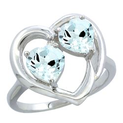 2.60 CTW Aquamarine Ring 14K White Gold