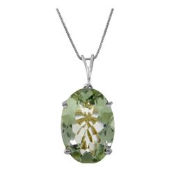 Genuine 7.55 ctw Green Amethyst Necklace 14KT White Gold
