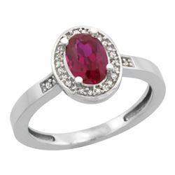 1.53 CTW Ruby & Diamond Ring 10K White Gold