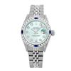 Image 1 : Rolex Pre-owned 26mm Womens Custom Ice Blue Dial Stainless Steel