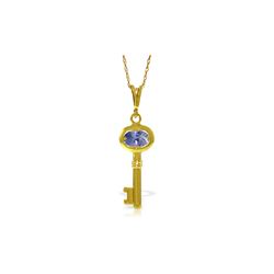 Genuine 0.50 ctw Tanzanite Necklace 14KT Yellow Gold