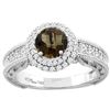 Image 1 : 1.45 CTW Quartz & Diamond Ring 14K White Gold