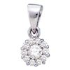 Image 1 : 0.25 CTW Diamond Solitaire Circle Frame Cluster Pendant 14kt White Gold