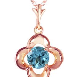 Genuine 0.55 ctw Blue Topaz Necklace 14KT Rose Gold