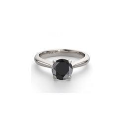 14K White Gold 0.83 ctw Black Diamond Solitaire Ring
