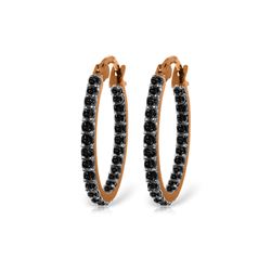 Genuine 0.81 ctw Black Diamond Earrings 14KT Rose Gold