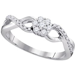 0.25 CTW Diamond Cluster Ring 10kt White Gold