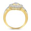 Image 4 : 0.25 CTW Diamond Concentric Teardrop Cluster Ring 10kt Yellow Gold