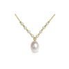 Image 1 : Genuine 4.8 ctw Pearl & Diamond Necklace 14KT Yellow Gold