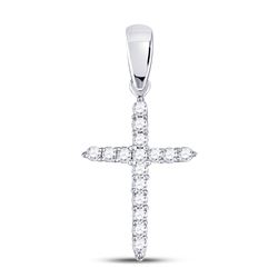 0.15 CTW Diamond Cross Pendant 10kt White Gold