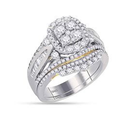 1.54 CTW Diamond Bridal Wedding Engagement Ring 14kt Two-tone Gold