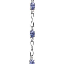 Genuine 1.16 ctw Tanzanite & Diamond Bracelet 14KT White Gold