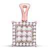 Image 1 : 0.46 CTW Diamond Square Cluster Pendant 14kt Rose Gold