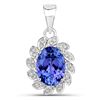 Image 1 : 4.04 ctw Tanzanite & Diamond Pendant 14K White Gold