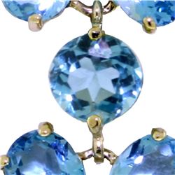 Genuine 20.7 ctw Blue Topaz Bracelet 14KT White Gold