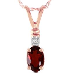 Genuine 0.46 ctw Garnet & Diamond Necklace 14KT Rose Gold