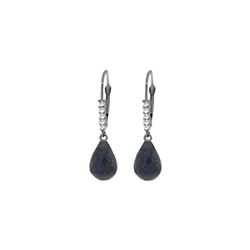 Genuine 17.75 ctw Sapphire & Diamond Earrings 14KT White Gold