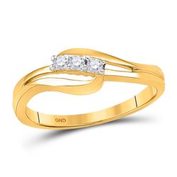 0.10 CTW Diamond 3-stone Bridal Wedding Engagement Ring 10kt Yellow Gold