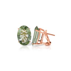Genuine 15.1 ctw Green Amethyst Earrings 14KT Rose Gold