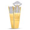 Image 4 : 0.80 CTW Diamond Cluster Matching Bridal Wedding Ring 10kt Yellow Gold