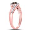 Image 3 : 0.16 CTW Brown Diamond Cluster Double Heart Ring 10kt Rose Gold