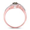 Image 4 : 0.16 CTW Brown Diamond Cluster Double Heart Ring 10kt Rose Gold