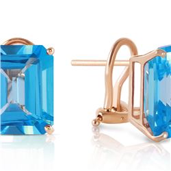 Genuine 14 ctw Blue Topaz Earrings 14KT Yellow Gold