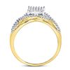 Image 4 : 0.25 CTW Diamond Rectangle Twist Cluster Ring 10kt Yellow Gold