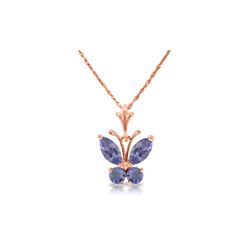 Genuine 0.60 ctw Tanzanite Necklace 14KT Rose Gold