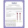 Image 2 : Genuine 10 ctw Ruby & Pearl Earrings 14KT White Gold