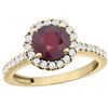 Image 1 : 1.43 CTW Ruby & Diamond Ring 10K Yellow Gold
