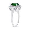 Image 4 : 1.81 CTW Emerald Lab-Created Emerald Solitaire Ring 10kt White Gold