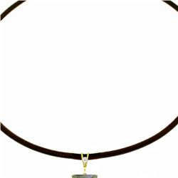 Genuine 6.51 ctw Green Amethyst & Diamond Necklace 14KT White Gold