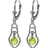 Image 1 : Genuine 1.25 ctw Peridot Earrings 14KT White Gold