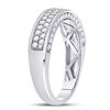 Image 3 : 1.16 CTW Diamond 2-Row Wedding Ring 14kt White Gold