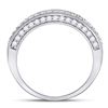 Image 4 : 1.16 CTW Diamond 2-Row Wedding Ring 14kt White Gold