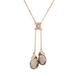 4.65 CTW Smoky Topaz & Diamond Necklace 14K Rose Gold