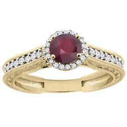 1.29 CTW Ruby & Diamond Ring 14K Yellow Gold