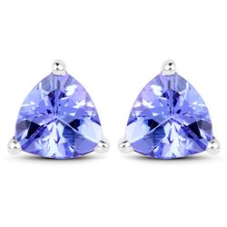 1.50 ctw Tanzanite Earrings 14K White Gold