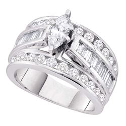 1.02 CTW Diamond Solitaire Bridal Wedding Engagement Ring 14kt White Gold