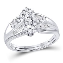 0.52 CTW Diamond Bridal Wedding Engagement Ring 14kt White Gold