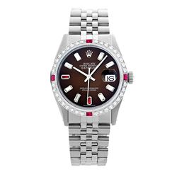 Rolex Pre-owned 36mm Mens Brown Dial Stainless Steel