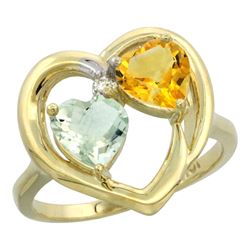 2.61 CTW Diamond, Amethyst & Citrine Ring 14K Yellow Gold