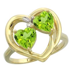 2.60 CTW Peridot Ring 10K Yellow Gold