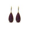 Image 1 : Genuine 40.15 ctw Ruby & Diamond Earrings 14KT Yellow Gold